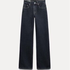ZARA TRF MID-RISE WIDE LEG JEANS